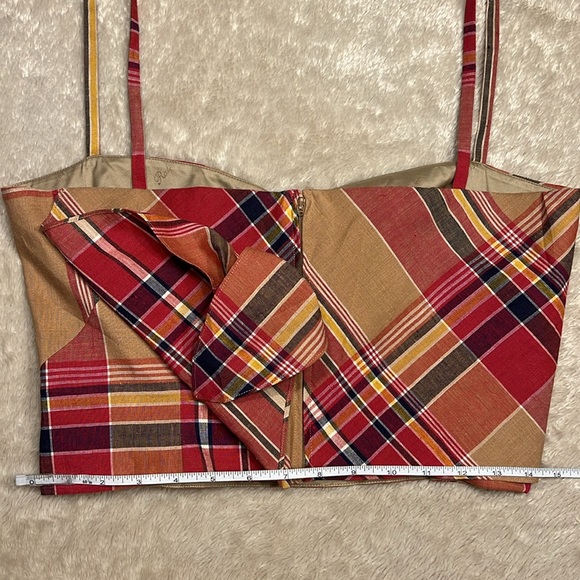 RALPH LAUREN Coleta Knotted Madras Crop Top Ralph Lauren Collection - Picture 9 of 11